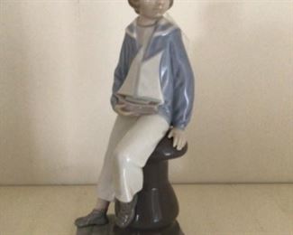 Lladro Boy with Yacht Figurine
