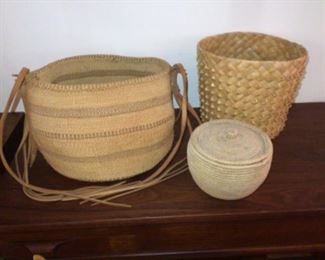 Lot of 3 African Native Baskets
