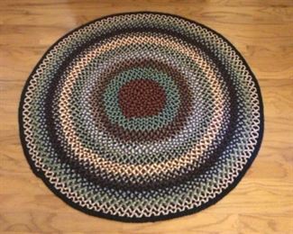 Antique 4' Round Braided Rug