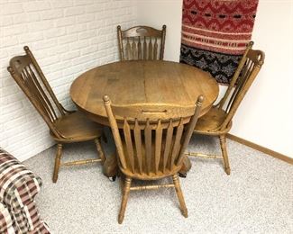 Wood Card Table with 4 Chairs