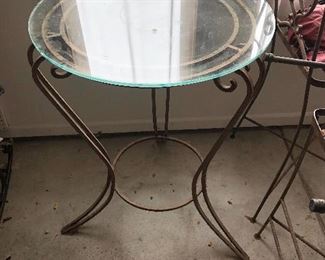 Wrought Iron Table with Glass Top