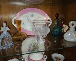 Lalique Crystal Bowl & Cinderella Perfume Bottle