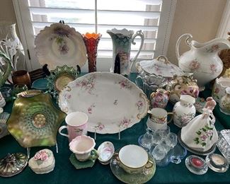 Antique dishware and Crystal 
