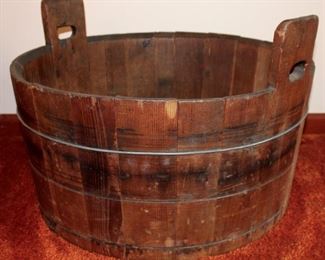 Primitive Wooden Wash Barrel