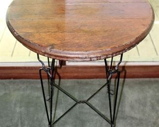 Antique Wrought Frame Wood Table