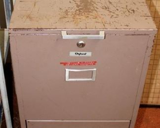 Vintage Two-Tier Metal File Cabinet