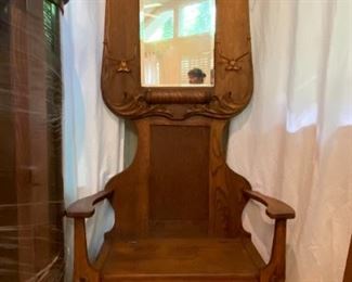 Gorgeous Foyer Chair/Hall Tree. Approx 81" Tall, Seat is 27" Wide X 14" Deep