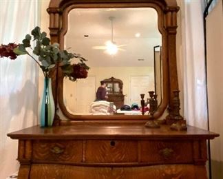 Beautiful Claw Foot Dresser W/Mirror-approximately 6'7" Tall X 56" Wide