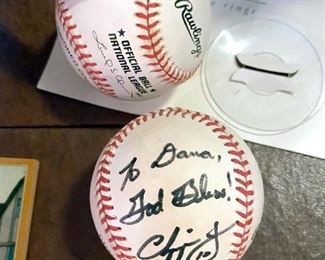 Two Chipper Jones Autographed baseballs one personaliized other is not