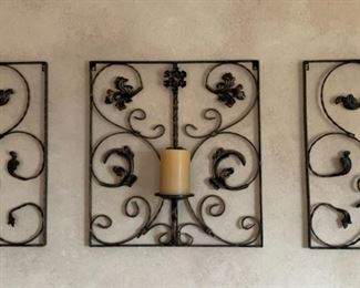 Metal Candle Sconce Wall Art