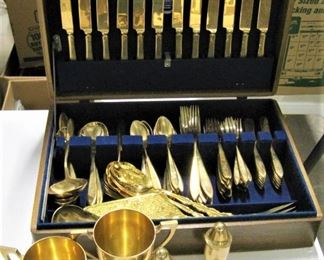 Dirilyte Regal Flatware set with "D" monogram includes Creamer/Sugar and Salt & Pepper shakers  Asking $35