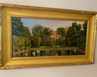 Oil painting of the Constantia estate in Monticito by Bjorn Rye.
