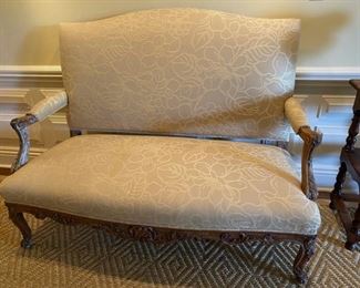 French Walnut Antique Louis XV Settee Loveseat.