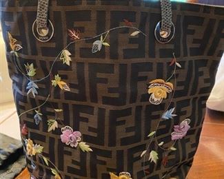 Fendi Floral Zucca Print Canvas Bag.
