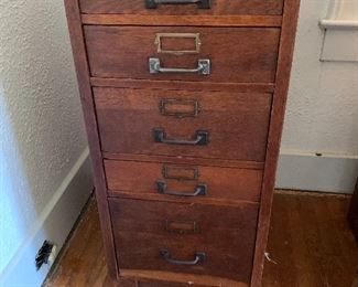 Oak 5 drawer File cabinet
