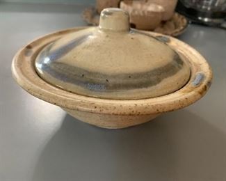 pottery serving dish with lid