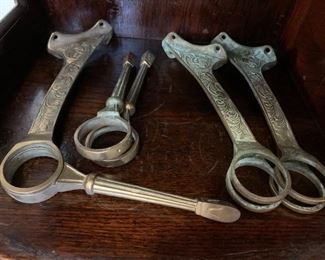 Victorian Brass Curtain pole holders