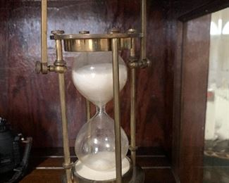 hanging brass hour glass