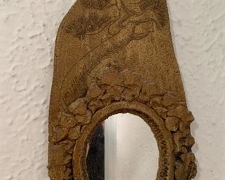 Vintage Pottery Mirror