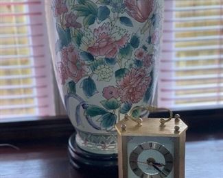 Decorative Vase and Brass Quartz Carriage Clock