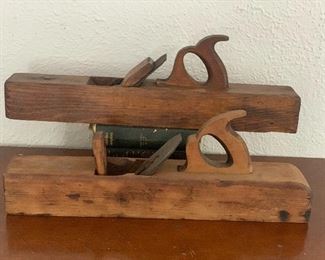 Large antique wooden block planes