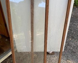 Pair of Antique Oak cabinet doors one frame is missing glass.