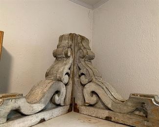 Very large pair of antique corbels