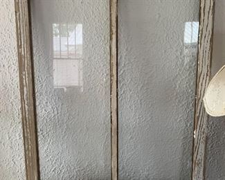 Antique window with wavy glass