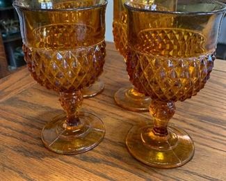 Set 4 Amber Goblets