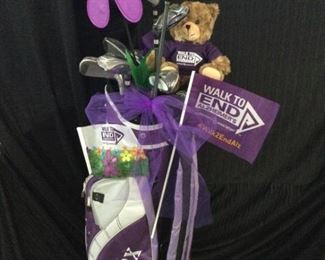 Lynx Purple Golf Bag and Lefty Clubs for Alzheimers Association