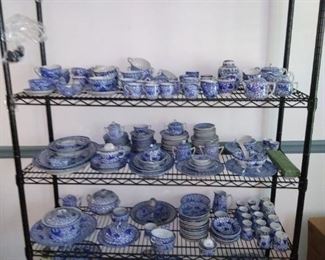 blue & white Japanese Phoenix dishes & plates