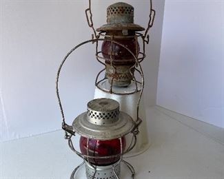 15/  Vintage retro oil lanterns • set of 2 • $46
