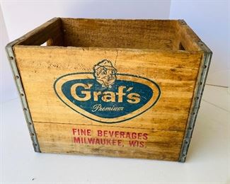 23/  Vintage Graf’s Deep Rocks Beverage wood crate Milwaukee • $38