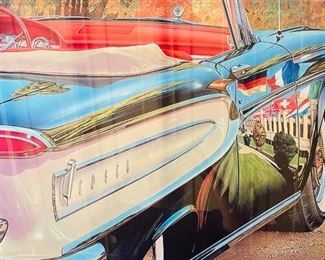 26/  50's Automotive Fins wall art • Giclee print on wood cross frame • 35” x 24" • set of 2 • $20