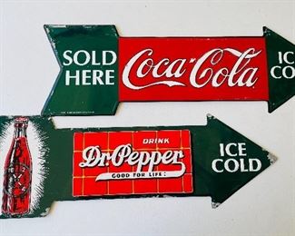 29/ PARKER Vintage soft drink advertising signs • metal • $10