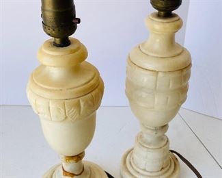 32/  Alabaster lamp bases • Set of 2 •  12"tall • sold as is in a set • $50