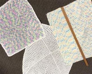 3 vintage, handmade, baby blankets