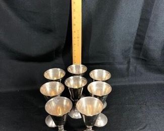 Set of 8 silver plate goblets