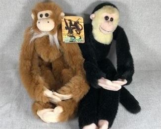 Velcro arms and legs stuffed animal monkey pair
