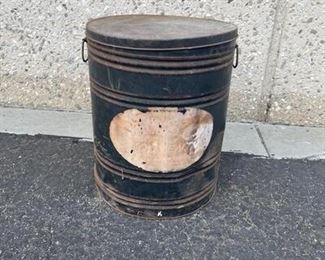 Vintage Metal Can with Lid