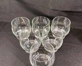 Set of 6 Heavy Bottom Roly Poly Rocks Style Drink Glasses