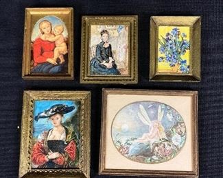 Lot of 5 Miniature Dollhouse Framed Artwork
