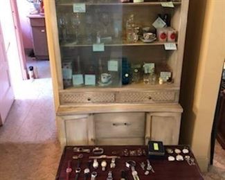 China Cabinet full of collectables + some rare watches (wrist and pocket, men's and women's)
