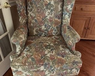 $225- Custom upholstered Wingback chair