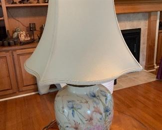 Beautiful iris and lilies floral table lamp from Ethan Allen