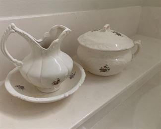 $98- Pitcher and bowl and chamber pot
