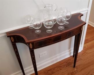 Stickley fine wood console table w/ inlay