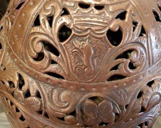 Antique copper incense burner, purported to be from the estate of Marshall Field