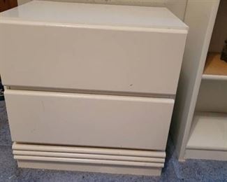 2 Drawer White Nightstand