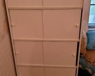 4 Tier White Cubby Cabinet